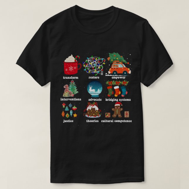 Social Worker-julretro T Shirt (Design framsida)