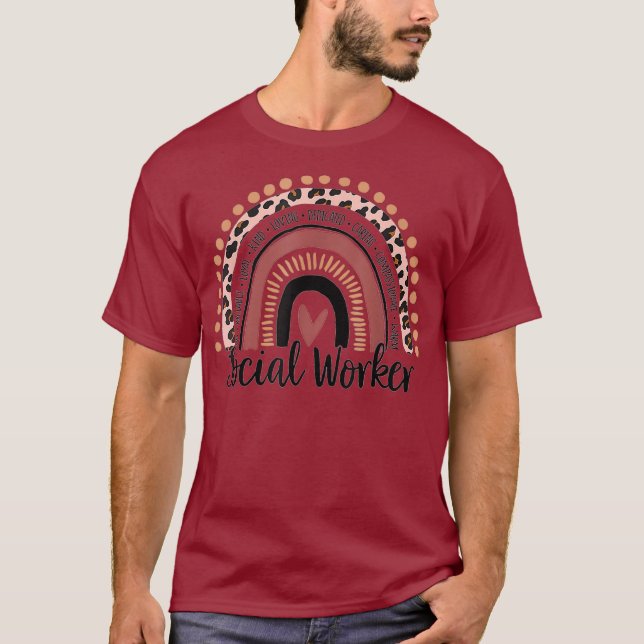 Social Worker Kärlek Rainbow T-Shirt (Framsida)