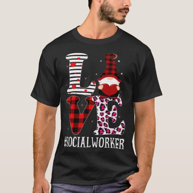 Social Worker Kärlek Women Leopard appreciation Va T Shirt (Framsida)