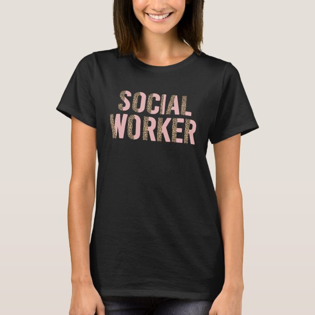 Social Worker Leopard 2023 School Social Worker 1 T Shirt (Framsida)