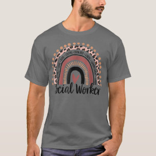Social Worker Leopard Rainbow Social Work Christma T Shirt