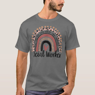 Social Worker Leopard Rainbow Social Work Christma T Shirt