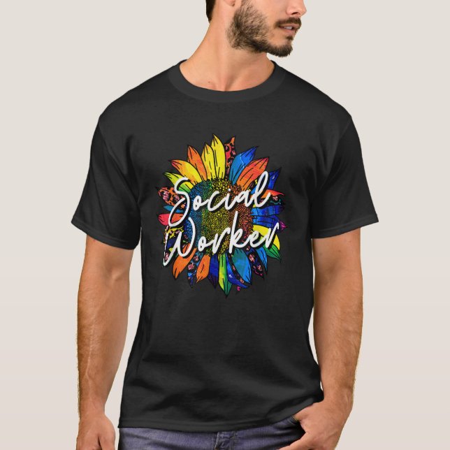 Social Worker Leopard Solros Social Work Apprec T Shirt (Framsida)