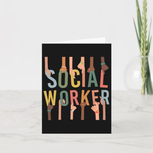 Social Worker Life Funny Social Work Monoth Black  Kort (Framsida)