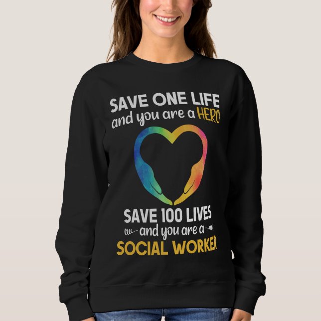 Social Worker Life Saving Hero Social Work T Shirt (Framsida)