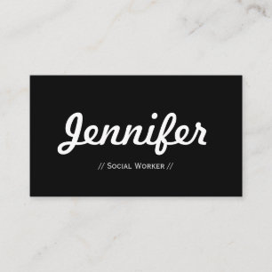 Social Worker - minimal enkel koncis Visitkort