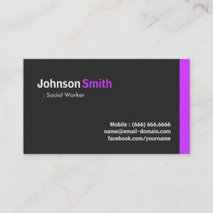 Social Worker - Modern minimal Lila Visitkort