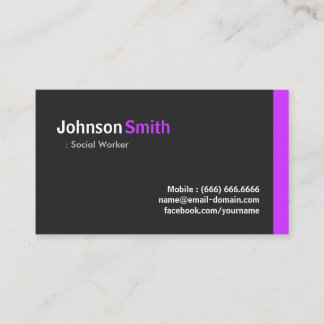Social Worker - Modern minimal Lila Visitkort