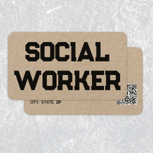 Social Worker MSW Anpassningsbar QR Visitkort