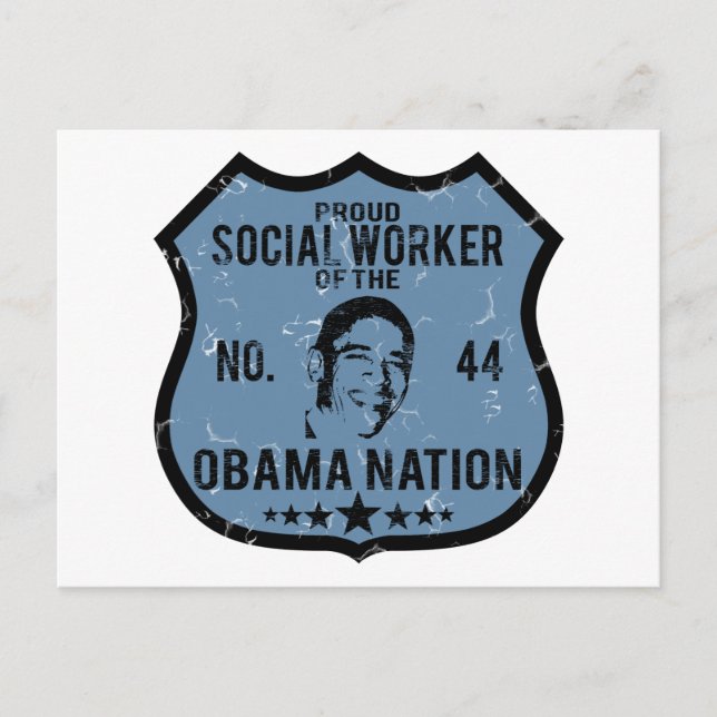 Social Worker Obama Nation Vykort (Framsida)