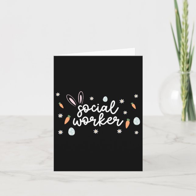 Social Worker Påsk School Social Work Bunny Eggs Kort (Framsida)