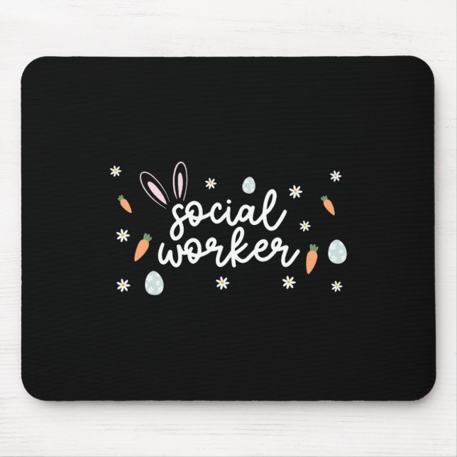 Social Worker Påsk School Social Work Bunny Eggs Musmatta (Framsidan)