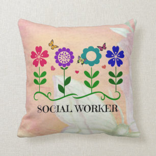 Social Worker, Pastel Springtime Design Kudde