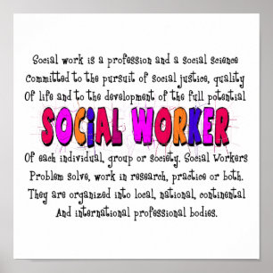 Social Worker Poster Art Print ~ Definition~~