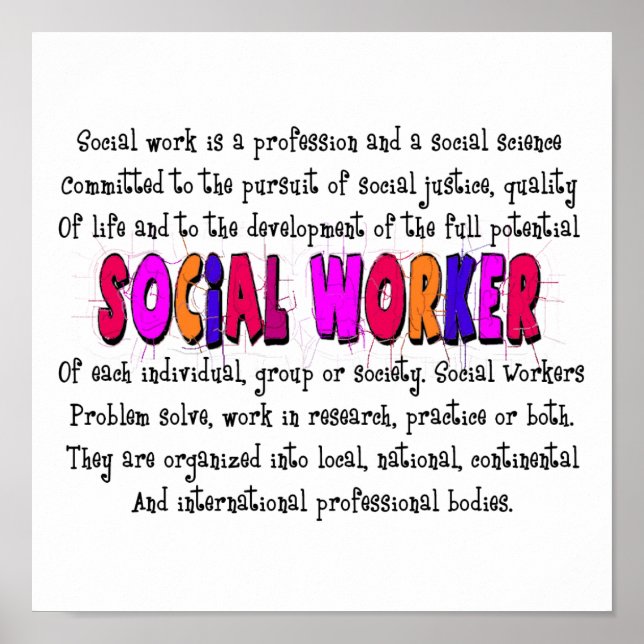 Social Worker Poster Art Print ~ Definition~~ (Framsidan)