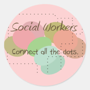 Social Worker-presenter "Anslut alla punkter" Runt Klistermärke