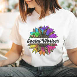 Social Worker-professuren Rainbow Sunblomma T Shirt