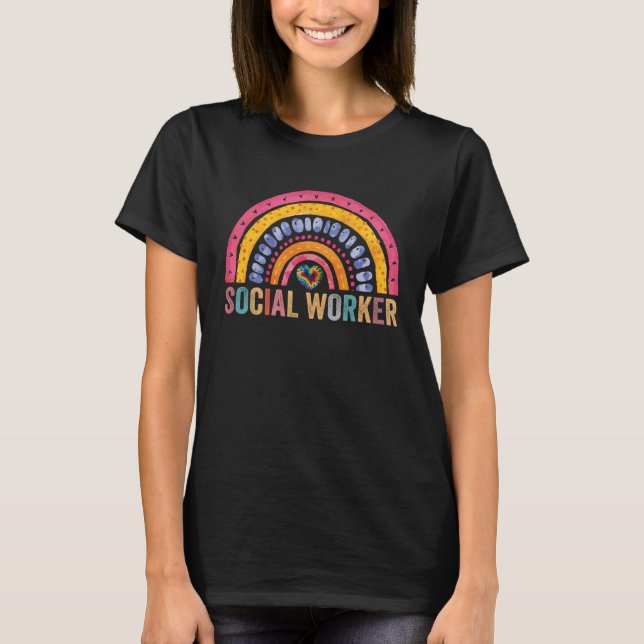 Social Worker Rainbow 2023 School Social Worker T Shirt (Framsida)