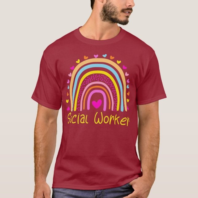 Social Worker Rainbow T Shirt (Framsida)