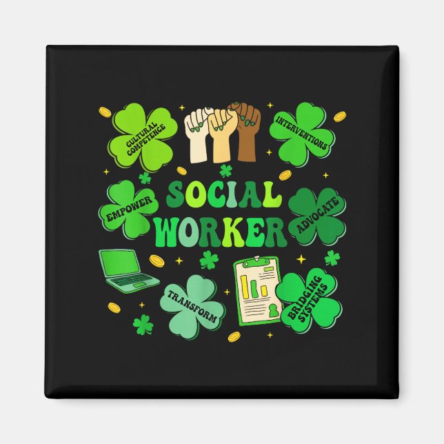 Social worker shamrock st patricks day social work magnet (Framsidan)