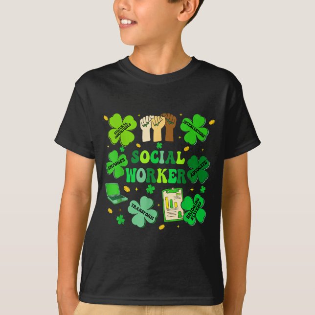 Social worker shamrock st patricks day social work t shirt (Framsida)