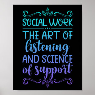 Social Worker Social arbetar med att lyssna och Poster