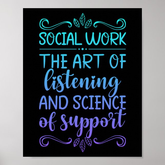 Social Worker Social arbetar med att lyssna och Poster (Framsidan)