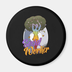 Social Worker Social Care Women Träd Liberal Gift Magnet