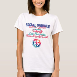 Social Worker Social Justice Fredstecken Rainbow T Shirt