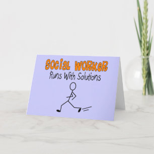 Social Worker "Springa with Solutions" - vackra gå Kort