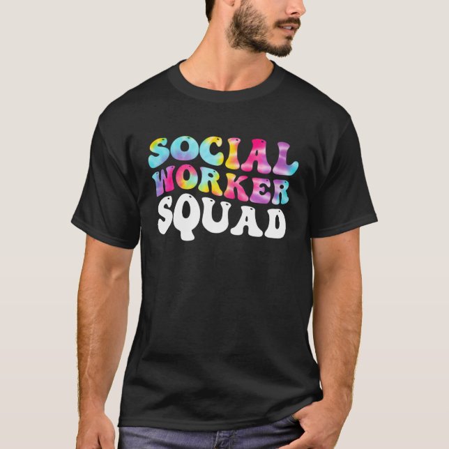 Social Worker Squad Week Tie Dye Matching Manar Wo T Shirt (Framsida)
