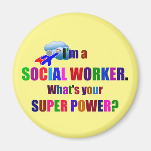 Social Worker Superhjälte Humor Magnet
