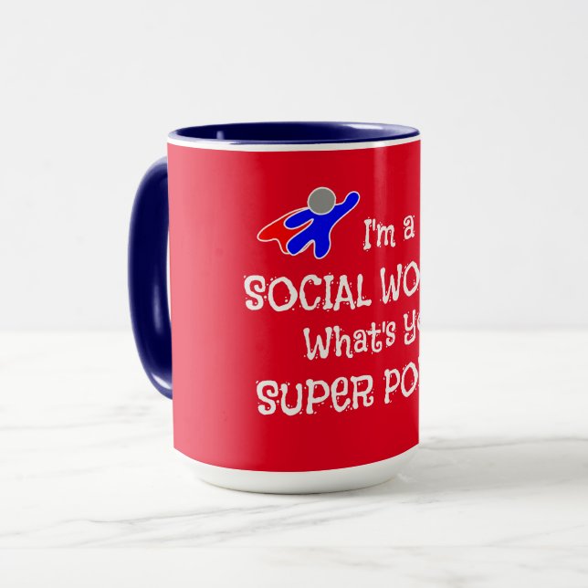 Social Worker Superhjälte Mugg (Framsida vänster)