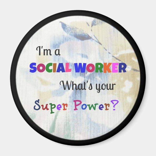 Social Worker Superhjälte pastel Magnet (Framsidan)