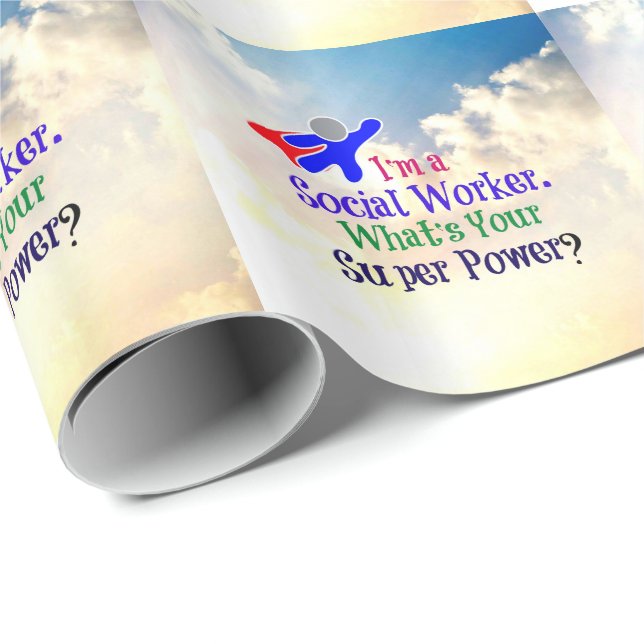 Social Worker Superhjälte Presentpapper (Rullad Hörn)
