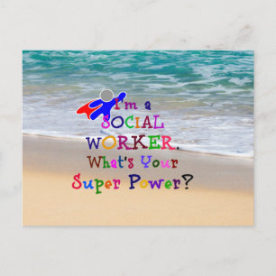 Social Worker Superhjälte, Social Worker Humor Vykort