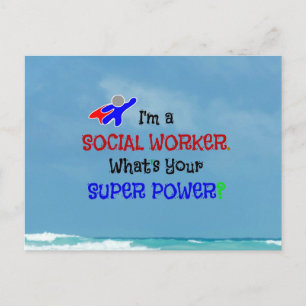 Social Worker Superhjälte Vykort