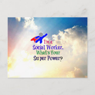 Social Worker Superhjälte Vykort