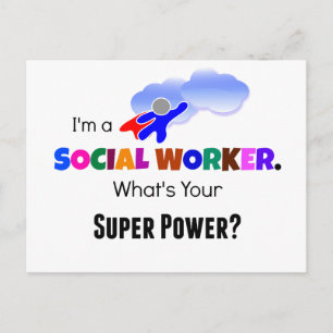 Social Worker Superhjälte Vykort