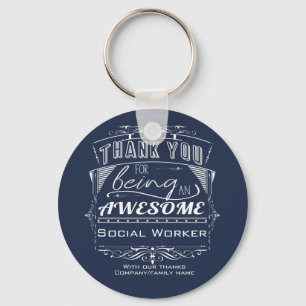 Social Worker Tack-avskrivning Nyckelring