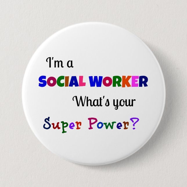 Social Worker Toppen Power Knapp (Framsida)