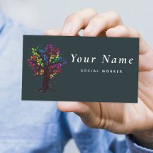 Social Worker Träd & Colorful Löv Minimalistic