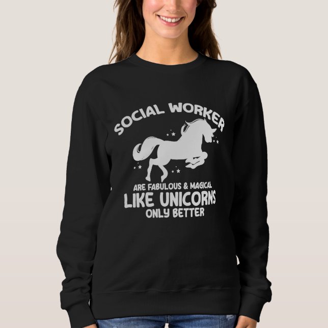 Social Worker Unicorn Social Educator Caregiver Sc T Shirt (Framsida)