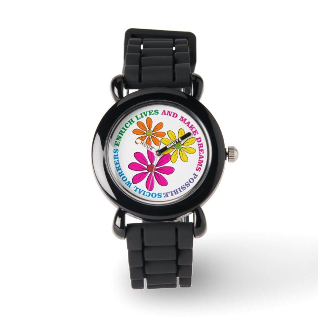 Social Worker Watch Artsy Flowers Armbandsur (Framsida)
