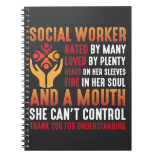 Social Worker Woman Educator Social Working Girl Anteckningsbok