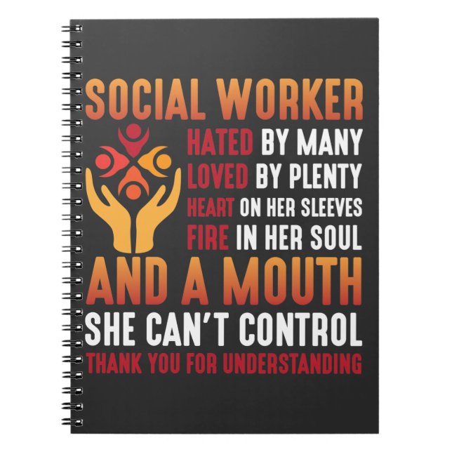 Social Worker Woman Educator Social Working Girl Anteckningsbok (Framsidan)