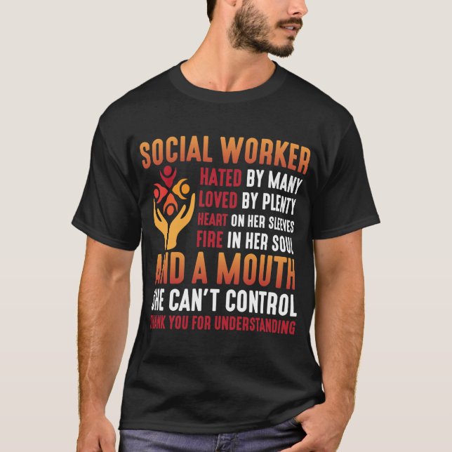 Social Worker Woman Educator Social Working Girl T Shirt (Framsida)