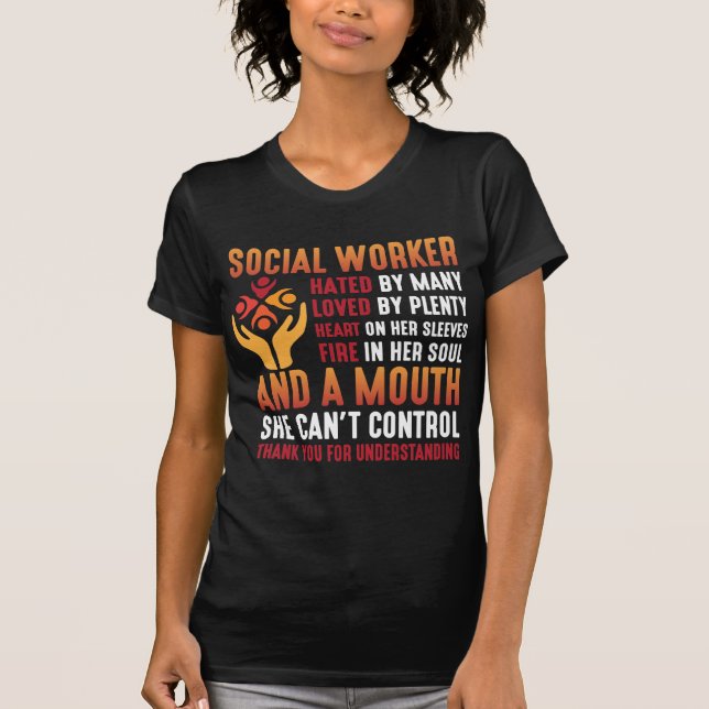 Social Worker Woman Educator Social Working Girl T Shirt (Framsida)