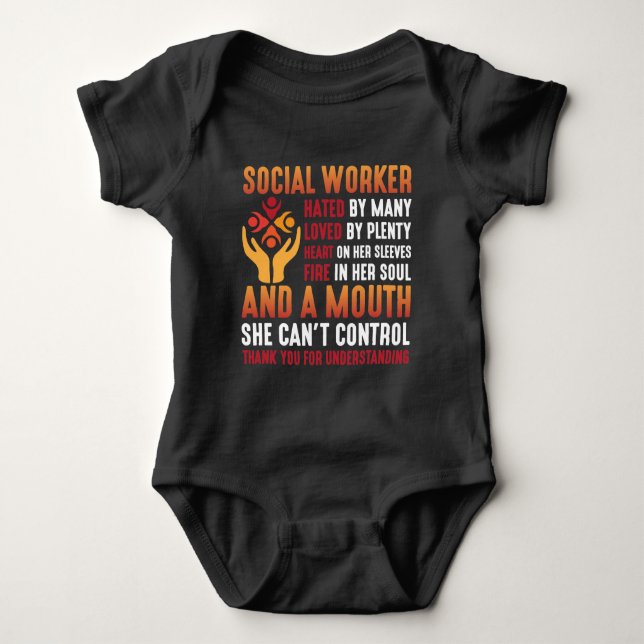 Social Worker Woman Educator Social Working Girl T Shirt (Framsida)