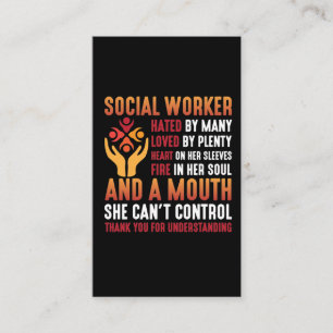 Social Worker Woman Educator Social Working Girl Visitkort